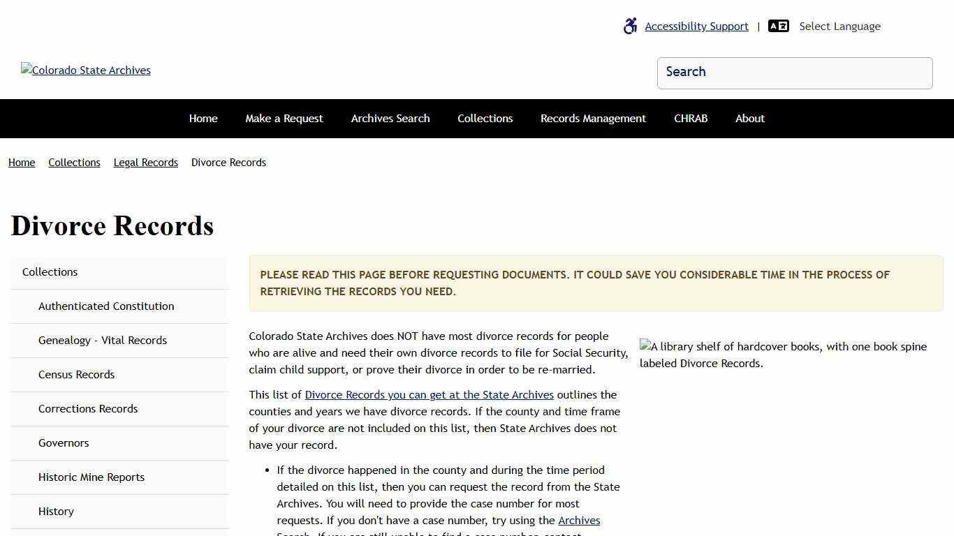 Divorce Records Colorado State Archives